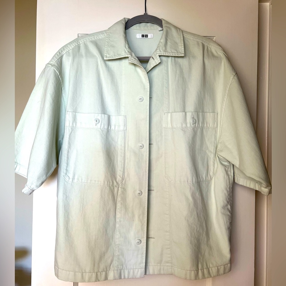 Uniqlo Nwot Button Down Structured Denim Shirt / … - image 1
